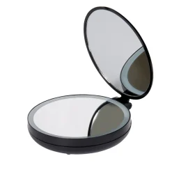 Gifi Aménagement Salle De Bain^Miroir double rétractablesur pied rond noir LED