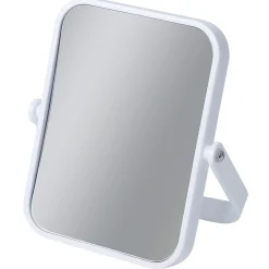 Gifi Aménagement Salle De Bain^Miroir grossissant x1 x2 double face rectangulaire sur pied blanc