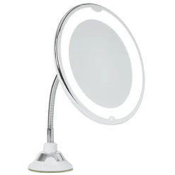 Gifi Aménagement Salle De Bain^Miroir LED grossissant flexible et pivotant fixation ventouse