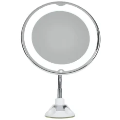 Gifi Aménagement Salle De Bain^Miroir LED grossissant flexible et pivotant fixation ventouse
