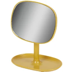 Gifi Aménagement Salle De Bain^Miroir POP jaune moutarde sur pied repose bijoux