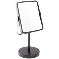 Gifi Aménagement Salle De Bain^Miroir rectangulaire métal noir à poser H29cm