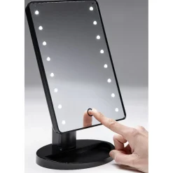 Gifi Aménagement Salle De Bain^Miroir tactile et rotatif à variateur de lumière 16 LED