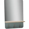 Gifi Aménagement Salle De Bain^Miroir étagère bois naturel 3 patères vert clair