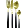 Gifi Ménagère 16 couverts noir et doré