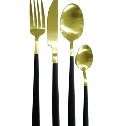 Gifi Ménagère 16 couverts noir et doré