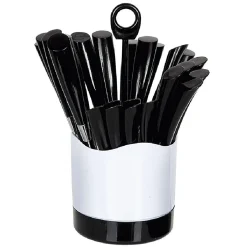 Gifi Ménagère 24 pièces avec support noir blanc