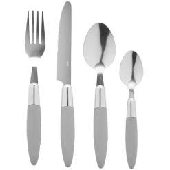 Gifi Ménagère 24 pièces gris et son panier