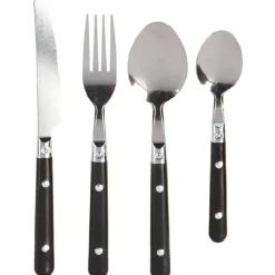 Gifi Ménagère 16 pièces inox manche plastique noir