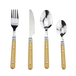 Gifi Ménagère 16 pièces inox manche plastique jaune doré