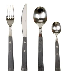 Gifi Ménagère 16 pièces manche effet bois gris foncé