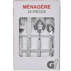 Gifi Ménagère 24 pièces strilles en relief