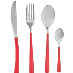 Gifi Ménagère de 16 couverts manche rouge