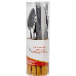 Gifi Ménagère inox 16 pièces moutarde