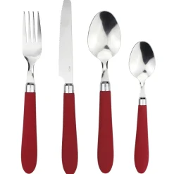 Gifi Ménagère inox manche rouge 24 pièces