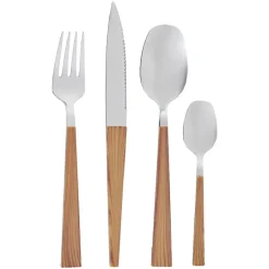 Gifi Ménagère scandinave 24 pièces effet bois