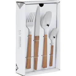 Gifi Ménagère scandinave 24 pièces effet bois