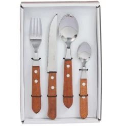 Gifi Ménagère traditionnelle bambou et inox 24 pièces