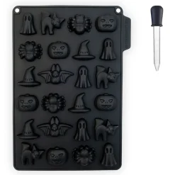 Gifi Moule à bonbons et pipette Halloween noir