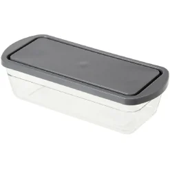 Gifi Moule à cake en verre avec couvercle gris