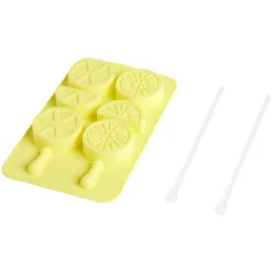 Gifi Moule à glaçon brochette forme citron-silicone jaune 18,3x11,4xH1,5cm