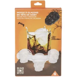 Gifi Moule à glaçons tête de mort silicone noir