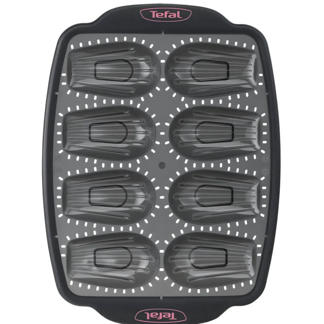 Gifi Moule à madeleines en silicone Tefal 8 pièces