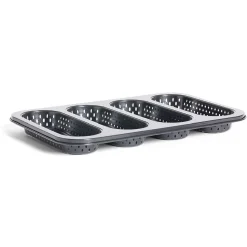 Gifi Moule à mini baguette perforé acier noir 33,6x22xH3cm