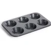Gifi Moule à muffin perforé acier noir 33,6x22xH3cm