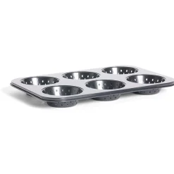Gifi Moule à muffin perforé acier noir 33,6x22xH3cm