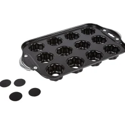 Gifi Moule à muffins fleurs avec fonds amovibles