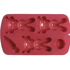 Gifi Moule pour chocolats de pâques 3 lapins fleur et carotte