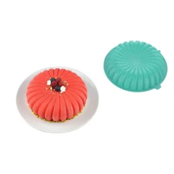 Gifi Moule rond strié 3D silicone vert