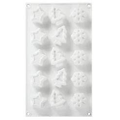 Gifi Moule silicone 15 empreintes forme sapin étoile flocon