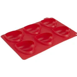 Gifi Moule silicone rouge 6 minis coeurs 3D
