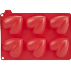 Gifi Moule silicone rouge 6 minis coeurs 3D