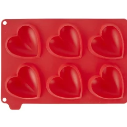 Gifi Moule silicone rouge 6 minis coeurs 3D