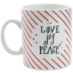 Gifi Mug avec boule à thé Love Jog Peace blanc rayure rouge 35 cl