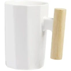 Gifi Mug blanc avec anse en bois