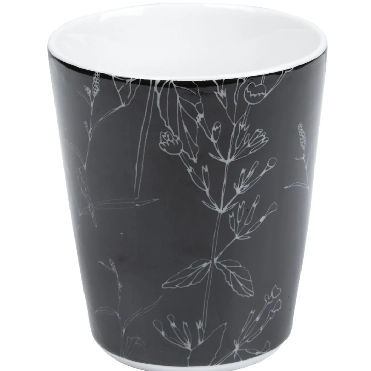 Gifi Mug blanc décor tiges feuilles noires