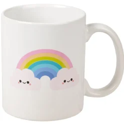 Gifi Mug blanc motif arc-en-ciel