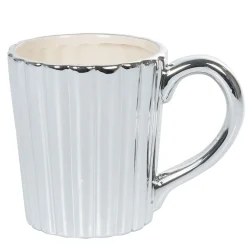 Gifi Mug cupcake gris argenté avec couvercle blanc