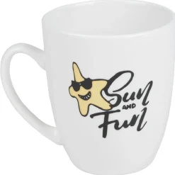 Gifi Mug de couleur banche avec designs Fun