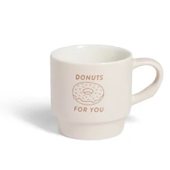 Gifi Mug empilables en céramique motifs et couleurs assorties 300ml - 4 pièces