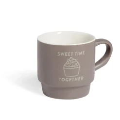 Gifi Mug empilables en céramique motifs et couleurs assorties 300ml - 4 pièces