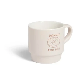 Gifi Mug empilables en céramique motifs et couleurs assorties 300ml - 4 pièces