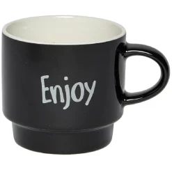Gifi Mug en faïence avec support en métal x4