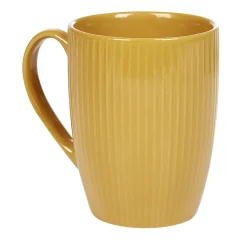 Gifi Mug en porcelaine 35 cl jaune moutarde rainures verticales en relief