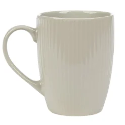 Gifi Mug en porcelaine 35 cl uni lin avec rainures verticales en relief