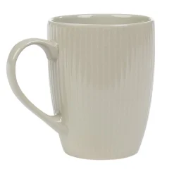 Gifi Mug en porcelaine 35 cl uni lin avec rainures verticales en relief